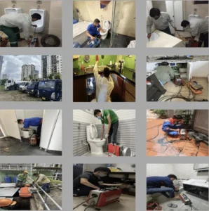 Kỹ thuật viên đang thực hiện hút bể phốt giá rẻ Bình Dương bằng xe chân không
